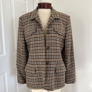 Evan Picone 100% wool collared wool jacket shacket blazer